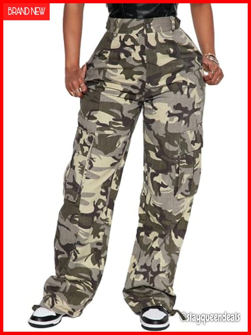 High Waist Cargo Pants Relaxed Fit Streetwear